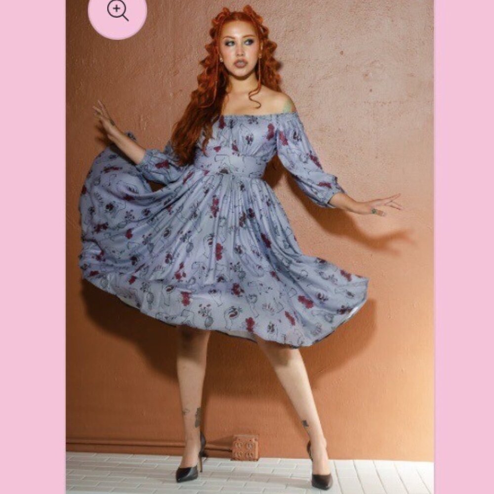 Marie-Thérèse Peasant Swing Dress in Fall Persephone Crepe